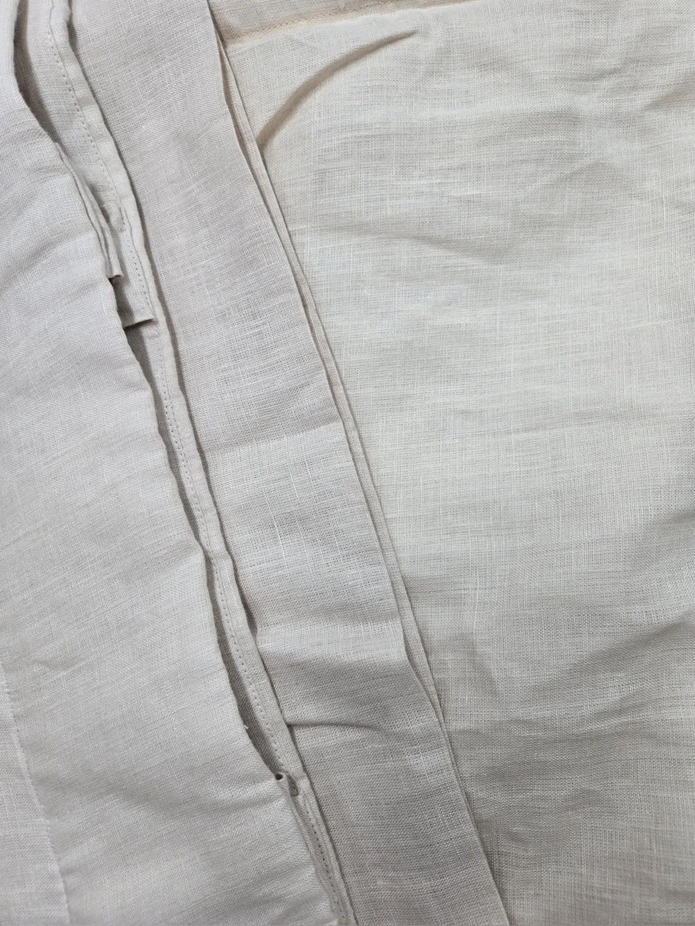 QUINCE Set Of 2 48x96 European Linen True Blackout Curtains Sand 0792